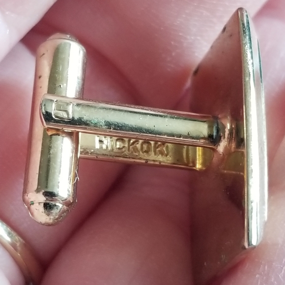 Vintage letter E cuff links gold tone cufflinks square classic alphabet monogram - Picture 6 of 10